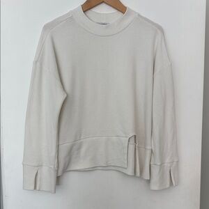LNA Waffle Knit Long Sleeve Tee with Assymetrical Detail